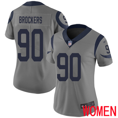 Los Angeles Rams Limited Gray Women Michael Brockers Jersey NFL Football #90 Inverted Legend->los angeles rams->NFL Jersey